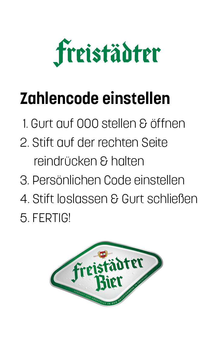 Freistädter Bier Koffergurt mit Schloss