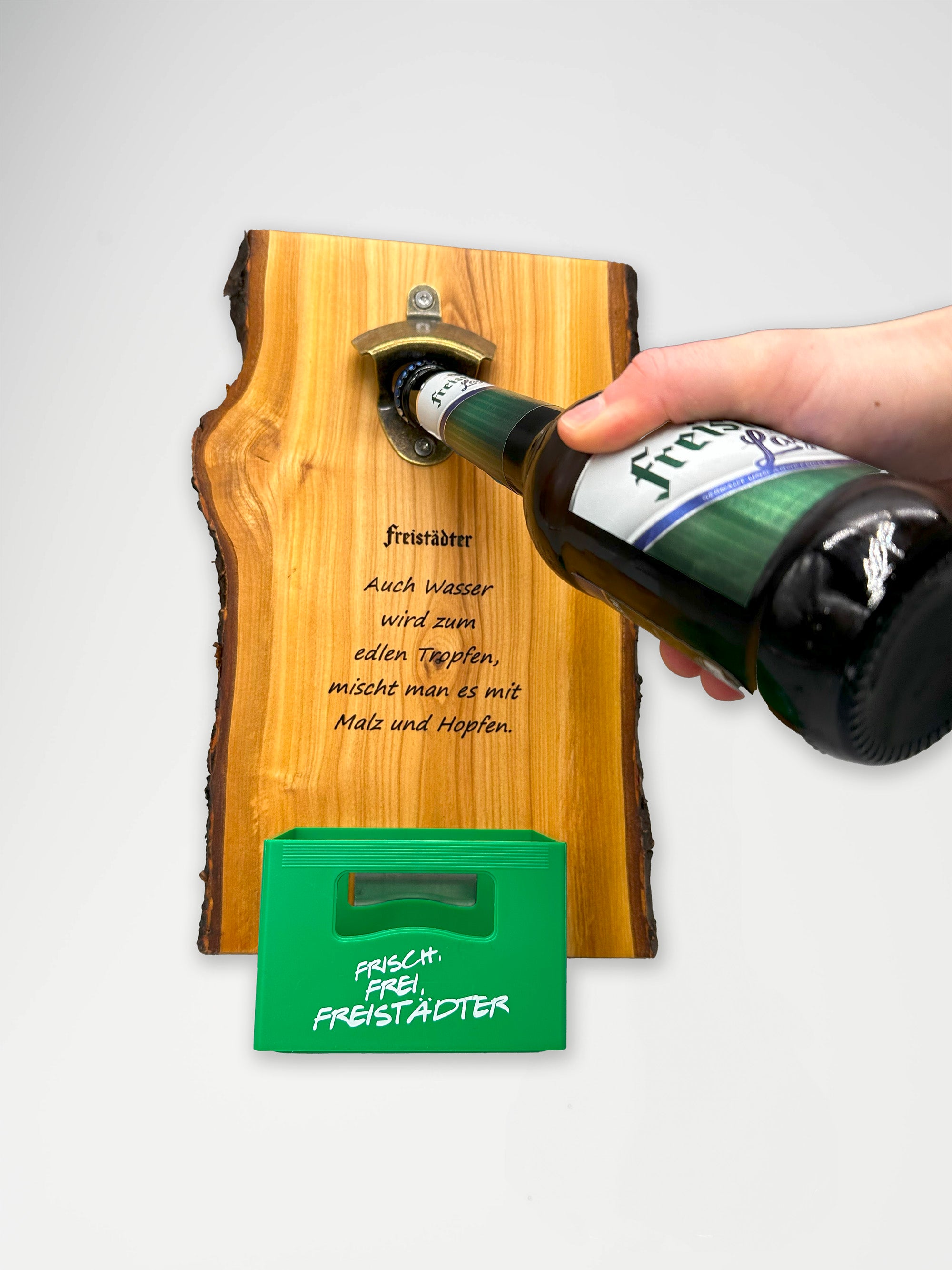 Freistädter Bier Wandöffner Holz