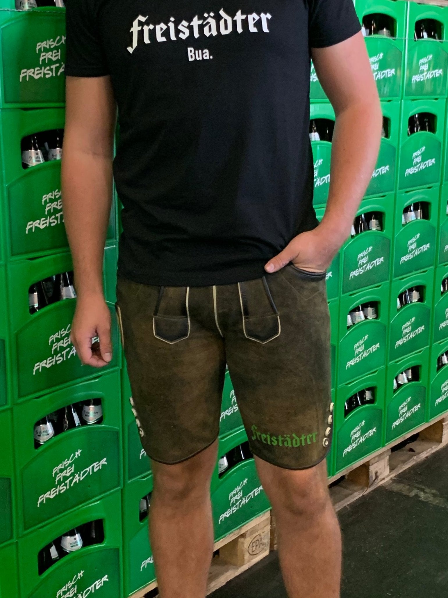 Freistädter Bier Lederhose Herren