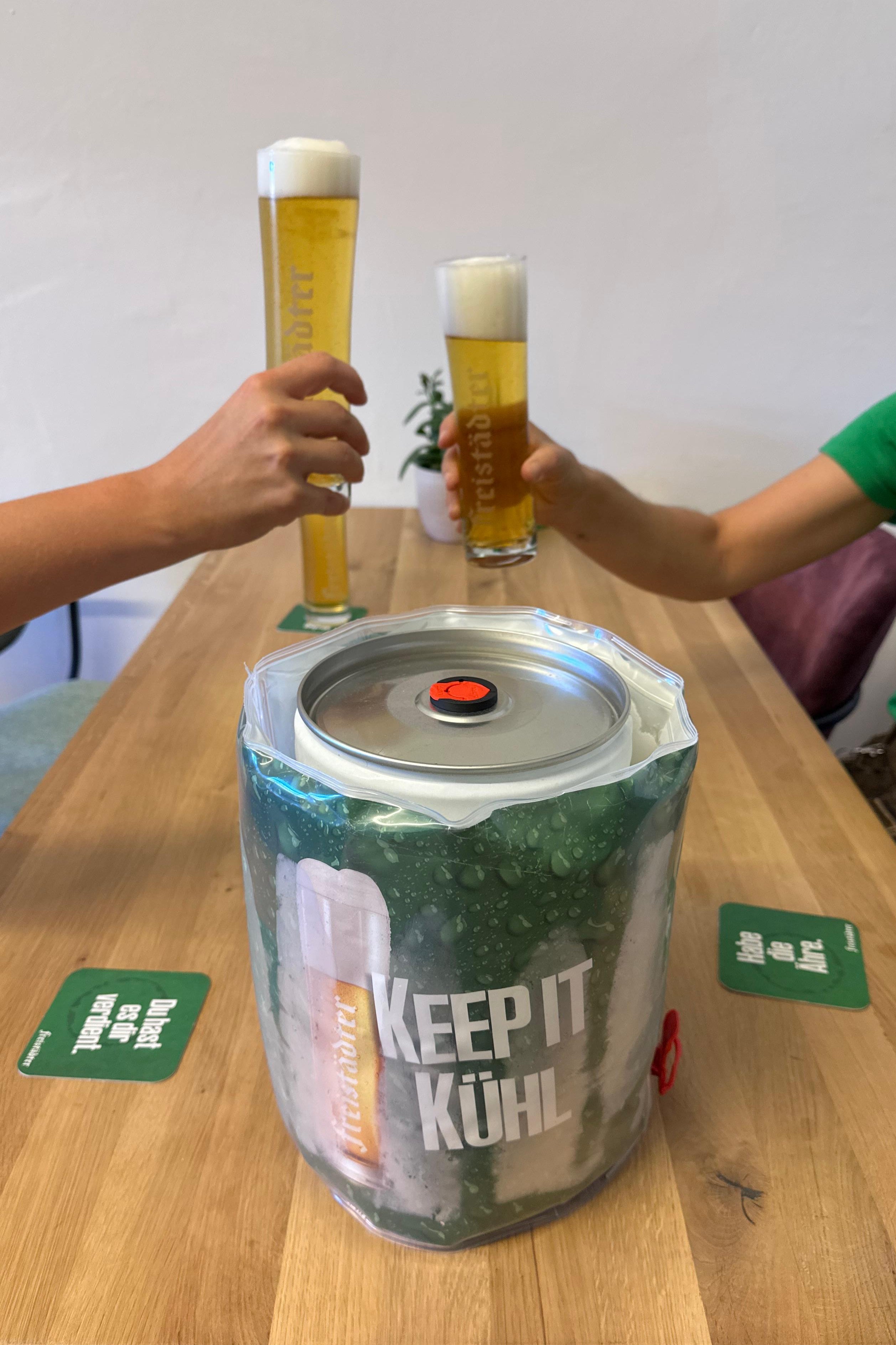 Freistädter Bier Kühlmanschette Partyfass